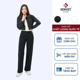 Quần jean suông vừa GENVIET JEANS chất liệu Denim  8737 1