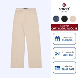 [ẨN] Quần Dài Nữ GENVIET JEANS Chất Liệu Denim Dáng Col Đứng, Quần Bò Nữ Dáng Bo Thời Trang, Hiện Đại W241.G. 8775 1