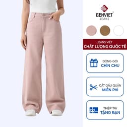 Quần Dài Jeans Nữ GENVIET JEANS Dáng Suông Vừa Cạp Cao Đi Làm, Đi Chơi 9087 1