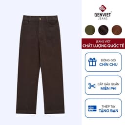 Quần Nhung GENVIET JEANS Dáng Suông Chất Liệu Nhung Cao Cấp Cạp Cao 9094 1