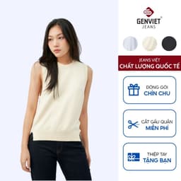 [ẨN] Áo Gile nữ GENVIET JEANS chất liệu Len form Suông Vừa 8814 1