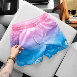 Quần short đi biển bigsize 100kg chất dù mỏng nhẹ lót lưới , Quần đùi đi biển unisex - 3bros 2