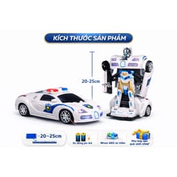 Đồ Chơi Xe Ô tô Cảnh Sát Biến Hình - Phát Sáng, Nhạc, Đèn Nhấp Nháy Cho Bé 6