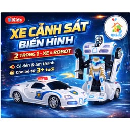 Đồ Chơi Xe Ô tô Cảnh Sát Biến Hình - Phát Sáng, Nhạc, Đèn Nhấp Nháy Cho Bé 9
