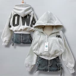 Áo Khoác Hoodie Zip Croptop Nỉ Đen In Chữ No1 Form Rộng – Phong Cách Streetwear Nữ 2