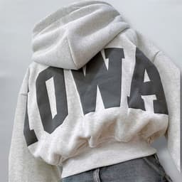 Áo Khoác Hoodie Zip Croptop Nỉ Đen In Chữ No1 Form Rộng – Phong Cách Streetwear Nữ 4