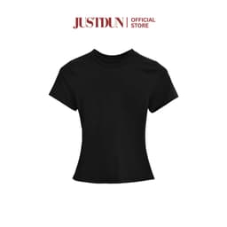 [XẢ KHO] Áo thun croptop cộc tay nữ basic chất cotton mịn co giãn Justdun CT4 5