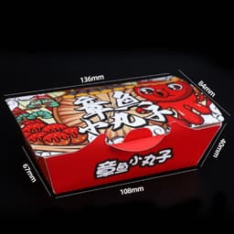 ( COMBO 100 ) Hộp Đựng Bánh Takoyaki 6 viên TỰ GẤP - GẤP SẴN ( Giá sỉ ) 2
