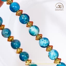 Ngọc Đan Tâm - Vòng Tay Apatite 6mm 2A Phối Charm Lồng Đèn - Mệnh Thuỷ & Mệnh Mộc 3