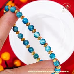 Ngọc Đan Tâm - Vòng Tay Apatite 6mm 2A Phối Charm Lồng Đèn - Mệnh Thuỷ & Mệnh Mộc 4