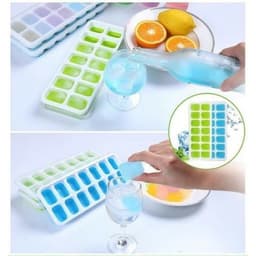Combo 2/4 Khay đá Silicon 14 viên có nắp đậy, an toàn sạch sẽ, ngăn mùi tủ lạnh hiệu quả 5