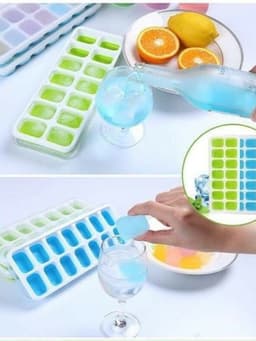 Combo 2/4 Khay đá Silicon 14 viên có nắp đậy, an toàn sạch sẽ, ngăn mùi tủ lạnh hiệu quả 11
