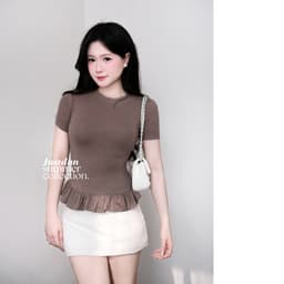 Áo Thun Nữ Ôm Body Cộc Tay JUSTDUN E15 - Phối Viền Bèo Xinh, Cotton Mịn Cao Cấp, Tôn Dáng 8
