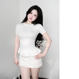 Áo Thun Nữ Ôm Body Cộc Tay JUSTDUN E15 - Phối Viền Bèo Xinh, Cotton Mịn Cao Cấp, Tôn Dáng 7