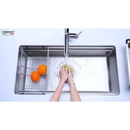 CHẬU RỬA BÁT 1 HỐ NOBINOX LIRA NJ566D | Kích thước 860X445 | Hàng chính hãng 4