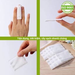  Combo 5 Bông tẩy trang MNS 180 miếng cotton tự nhiên, cao cấp mềm mịn  4