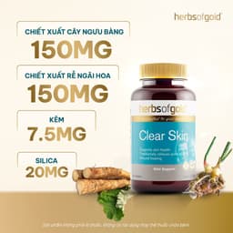 Viên Uống Hỗ Trợ Da Mụn Herbs Of Gold Clear Skin 60 Viên Chính Hãng Úc 2