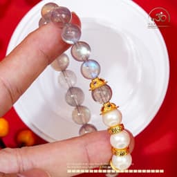 Ngọc Đan Tâm - Vòng Tay Xà Cừ 8mm 5A Phối Ngọc Trai 9-10mm 3A -  Mệnh Kim & Mệnh Thuỷ 3