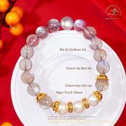 Ngọc Đan Tâm - Vòng Tay Xà Cừ 8mm 5A Phối Ngọc Trai 9-10mm 3A -  Mệnh Kim & Mệnh Thuỷ 2