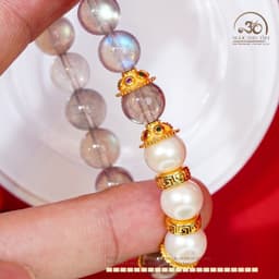 Ngọc Đan Tâm - Vòng Tay Xà Cừ 8mm 5A Phối Ngọc Trai 9-10mm 3A -  Mệnh Kim & Mệnh Thuỷ 4