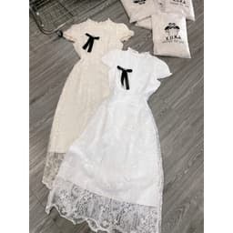Xukadress_Đầm midi nơ ngực, đầm ren nơ ngực sang chảnh 7