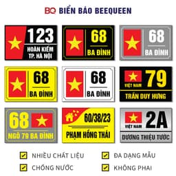 Biển số nhà, biển số phòng, biển số phòng nhà nghỉ, khách sạn chất liệu mica cán alu chống nước 1