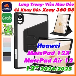 [Xoay 360 Độ] Bao Da MTB HUAWEI MatePad 12 X / MatePad AIR 12" 2024/ 2025 Lưng Cứng Trong Suốt Viền Dẻo 1