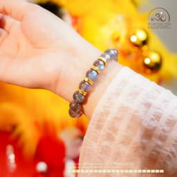 Ngọc Đan Tâm - Vòng Tay Xà Cừ Vip 10-11mm 5A Phối Charm Chú Om - Mệnh Kim & Mệnh Thuỷ 3