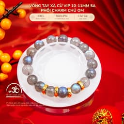 Ngọc Đan Tâm - Vòng Tay Xà Cừ Vip 10-11mm 5A Phối Charm Chú Om - Mệnh Kim & Mệnh Thuỷ 1