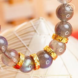Ngọc Đan Tâm - Vòng Tay Xà Cừ Vip 10-11mm 5A Phối Charm Chú Om - Mệnh Kim & Mệnh Thuỷ 4