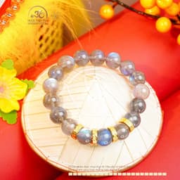 Ngọc Đan Tâm - Vòng Tay Xà Cừ Vip 10-11mm 5A Phối Charm Chú Om - Mệnh Kim & Mệnh Thuỷ 5