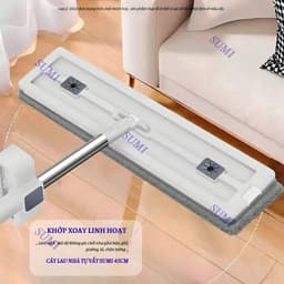 Cây Lau Nhà Tự Vắt 45cm, Cây Chổi Lau Nhà Tư Vắt SUMI Thông Minh Microfiber Siêu Thấm Hút 360 Độ T2 7