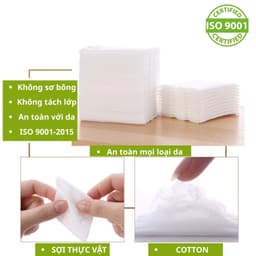  Combo 5 Bông tẩy trang MNS 180 miếng cotton tự nhiên, cao cấp mềm mịn  3