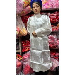 FREESHIP Áo gấm thượng hải màu trắng hàng dệt chữ thọ và hình rồng cao cấp from cực đẹp 6