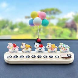 Bảng số điện thoại trang trí taplo ô tô có hình ngựa cute. 4