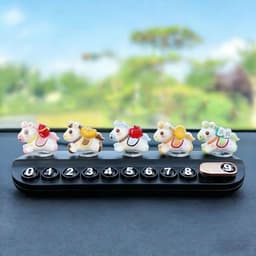 Bảng số điện thoại trang trí taplo ô tô có hình ngựa cute. 6