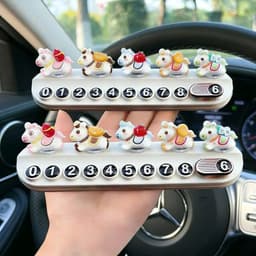 Bảng số điện thoại trang trí taplo ô tô có hình ngựa cute. 9