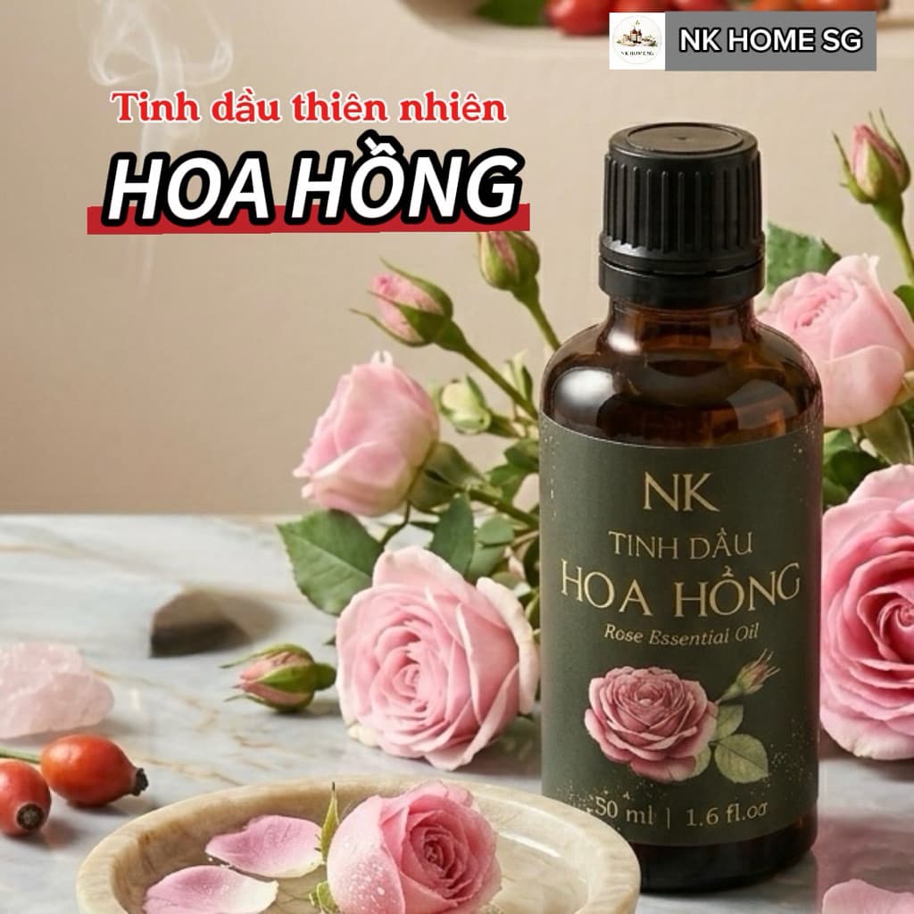 Tinh Dầu Hoa Hồng NK – Hương Sang Trọng, Xông Phòng, Spa 10ml,30ml,50ml,100ml