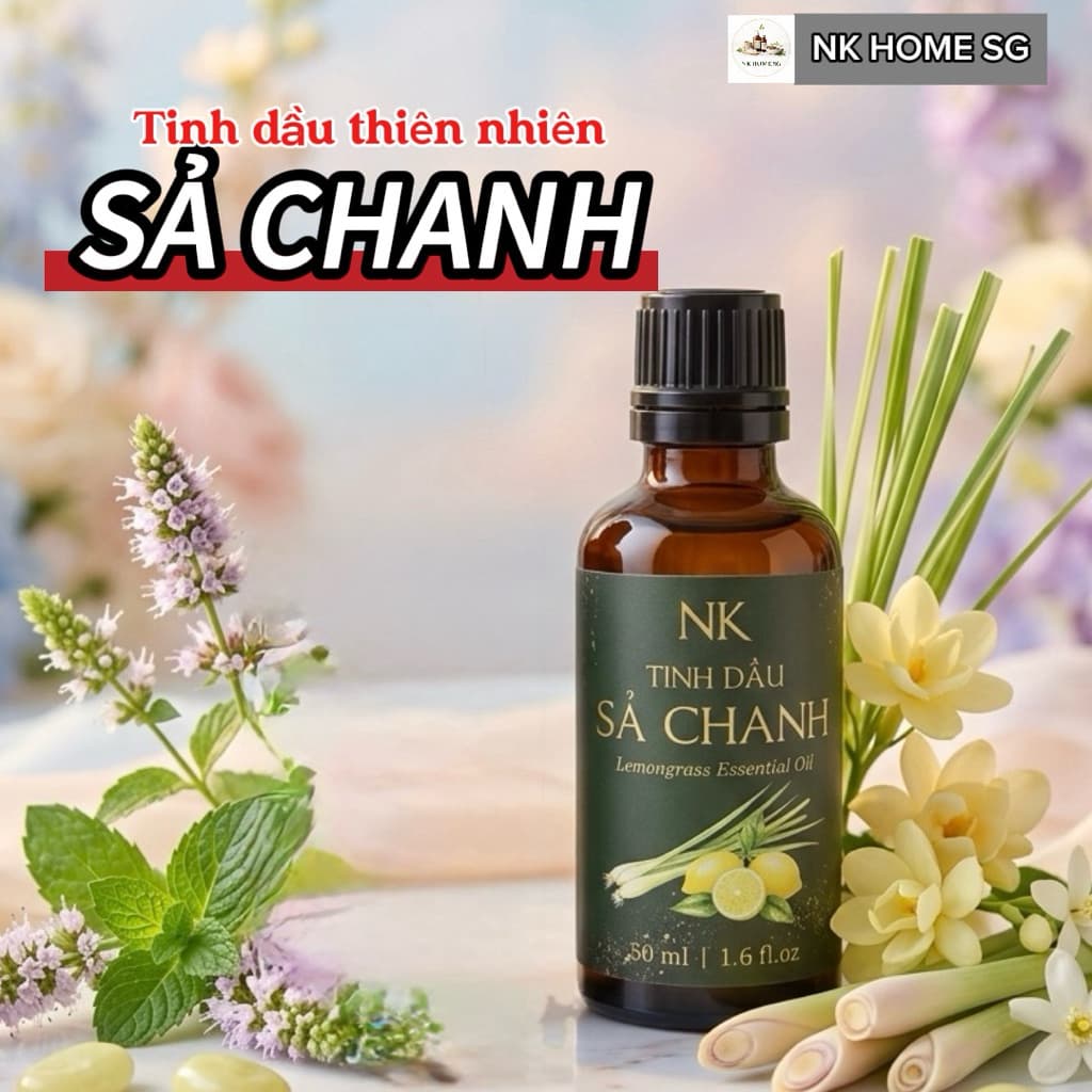 Tinh Dầu Sả Chanh Nguyên Chất NK – Khử Mùi, Xông Phòng, Khuếch Tán Thơm Mát 10ml,30ml,50ml,100ml