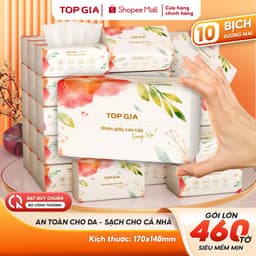 Thùng giấy ăn rút Sương Mai Topgia 460 tờ dập vân 4D, thùng 10/20 bịch - Tạp hoá Gemgem 1
