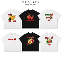 Áo Thun BOXY Local Brand VEQISTU "BST Trái Cây", Áo Thun Boxy Form Rộng Unisexm Nam Nữ 250Gsm 100% Cotton 1