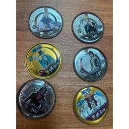 (Cũ) Combo 6c Thẻ onepiece xu one piece thẻ toonies xu sắt 5