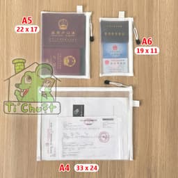 Túi Ví Lưới Có Dây Khóa Kéo Đựng Giấy Tờ CCCD Hộ Chiếu PassPort Vé Máy Bay Nhỏ Gọn Tiện Lợi Cầm 1 Tay Kéo Valy Sân Bay 2