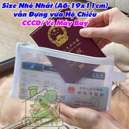 Túi Ví Lưới Có Dây Khóa Kéo Đựng Giấy Tờ CCCD Hộ Chiếu PassPort Vé Máy Bay Nhỏ Gọn Tiện Lợi Cầm 1 Tay Kéo Valy Sân Bay 6