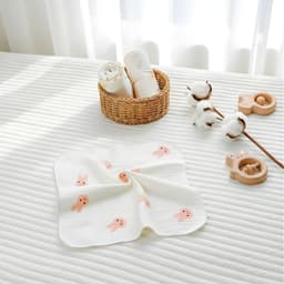 Túi 5 khăn sữa xô Muslin họa tiết Anchee, mềm mại thấm hút tốt. 7