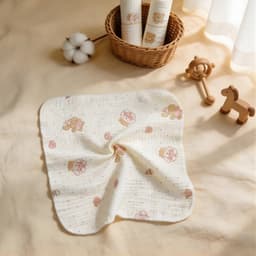 Túi 5 khăn sữa xô Muslin họa tiết Anchee, mềm mại thấm hút tốt. 9