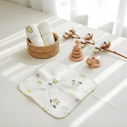Túi 5 khăn sữa xô Muslin họa tiết Anchee, mềm mại thấm hút tốt. 5