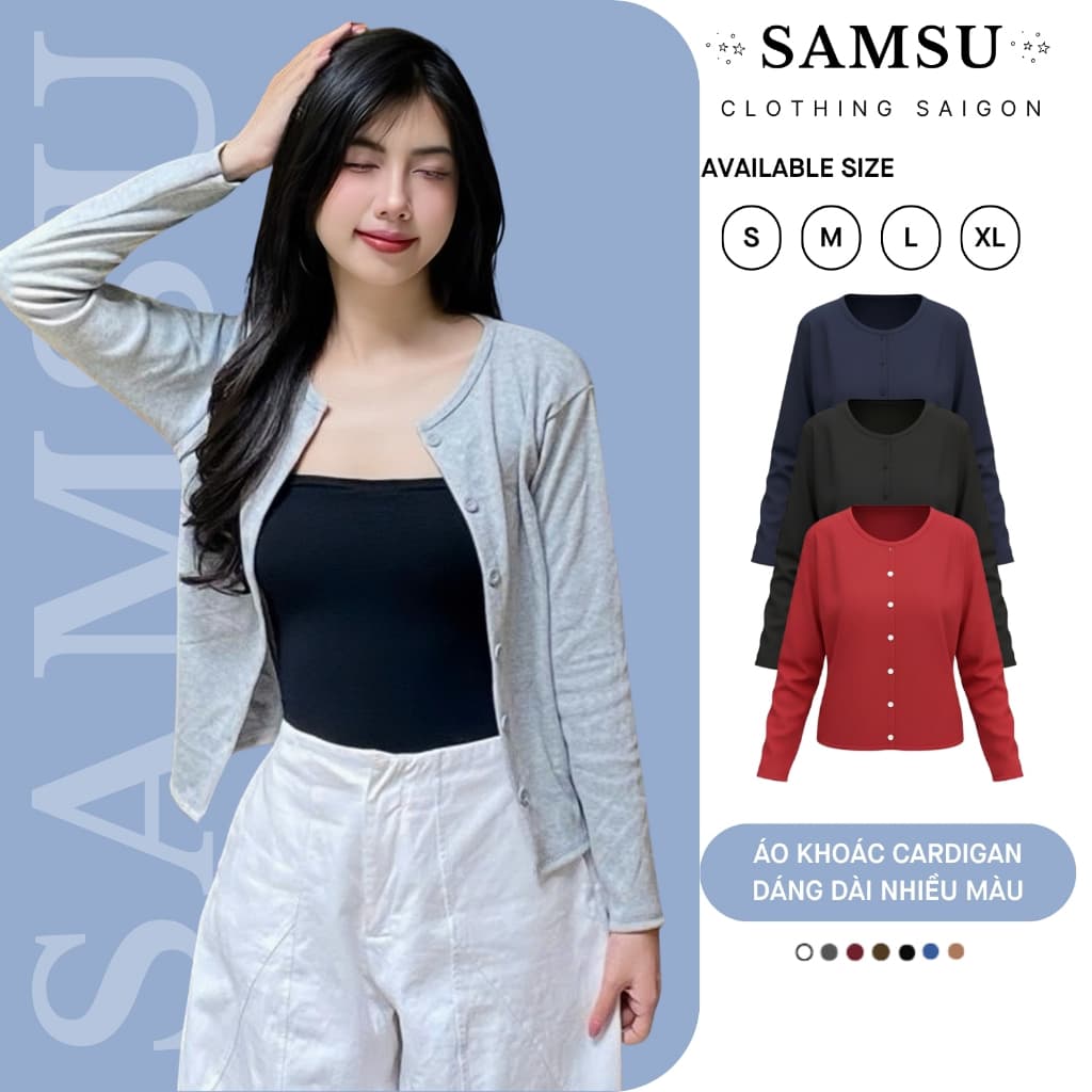 Áo Khoác Cardigan Trơn Nhiều Màu Peonyb Mùa Thu Đông Kiểu Dáng Bánh Bèo Tiểu Thư Hotgirl Đẹp Samsu.clothing -  CDG6N01