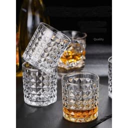 Bộ 6 chiếc cốc thủy tinh chấm bi cao cấp, sang trọng thích hợp với nhiều đồ uống dung tích lớn 6