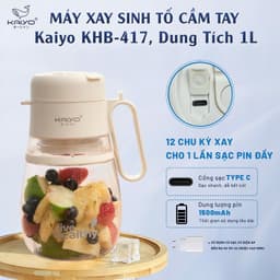 Máy xay sinh tố cầm tay Kaiyo KHB-417 dung tích 1L dao 12 cánh công suất 70W bảo hành hãng 12 tháng 6